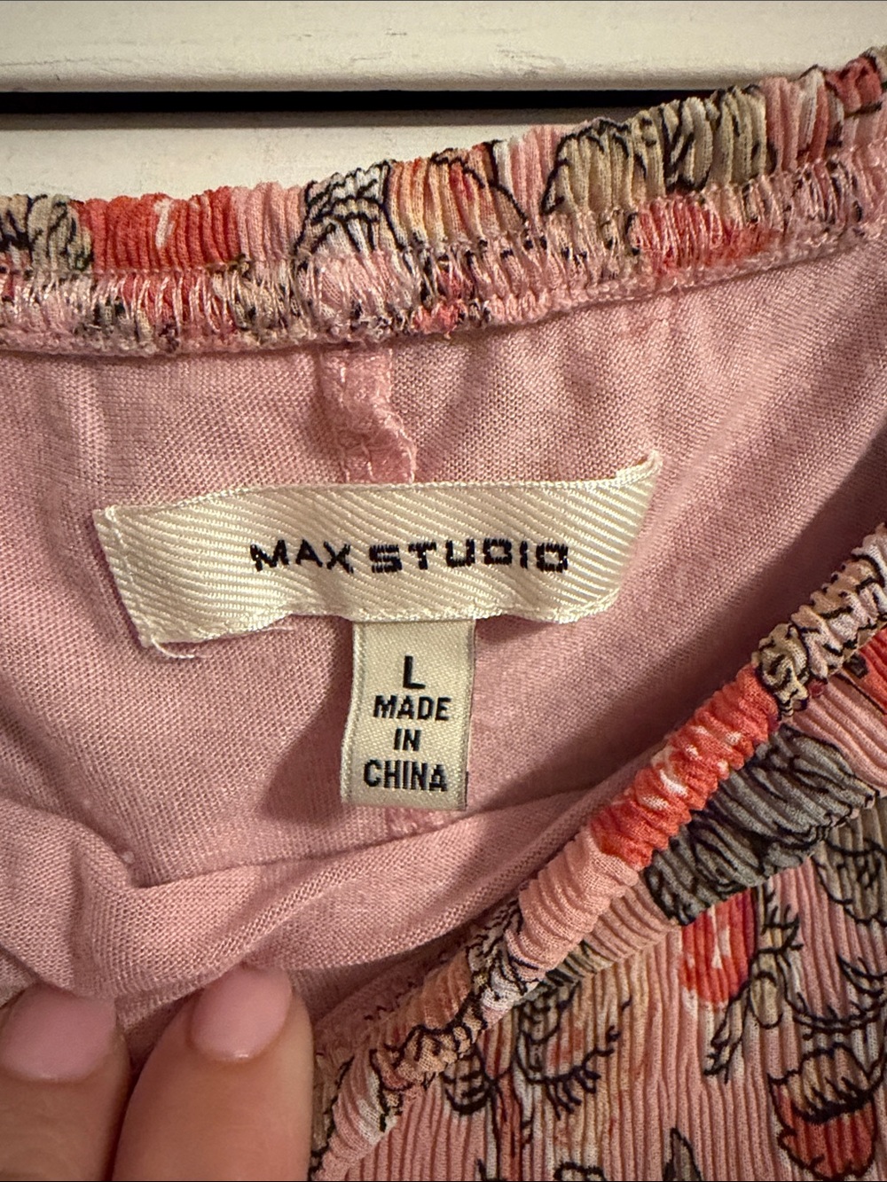 Max Studio Pink Floral Skirt with Coral Accents - Picture 3 of 4